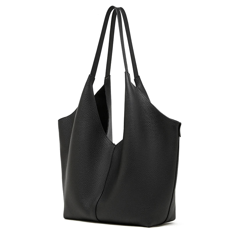 Hifashion Cow Genuine Leather Large Underarm Shoulder Bags For Women 2026 Luxury Designer Shopping Tote Office Ladies Handbags