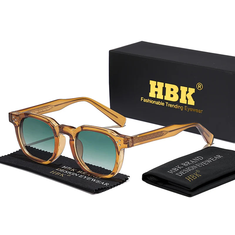 HBK New Square Retro Sunglasses Men Fashion Punk Sun Glasses Women Travel Driving Beach Eyewear Lunette De Soleil Femme UV400