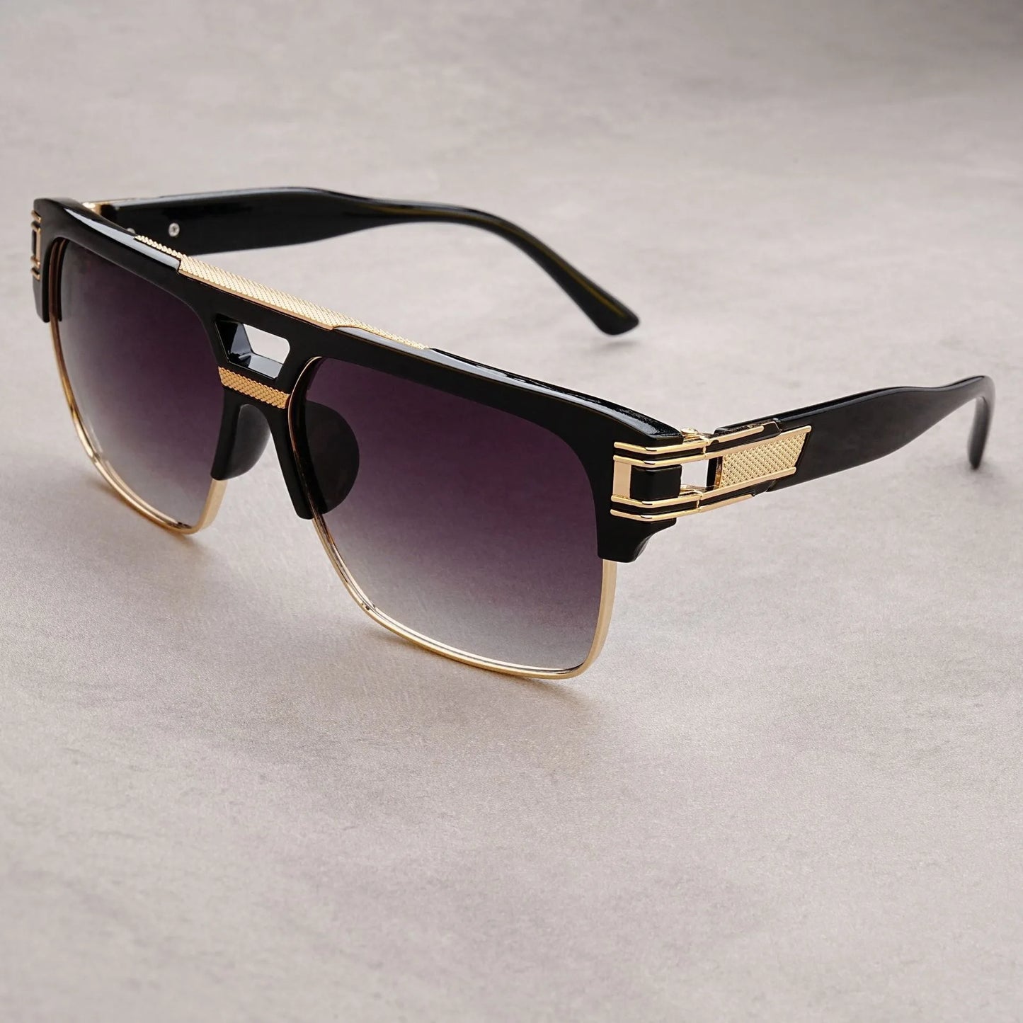 European And American Fashion Sunglasses Transparent Frame Glasses Cross Border Men And Women Retro Square Frame Sunshade Mirror