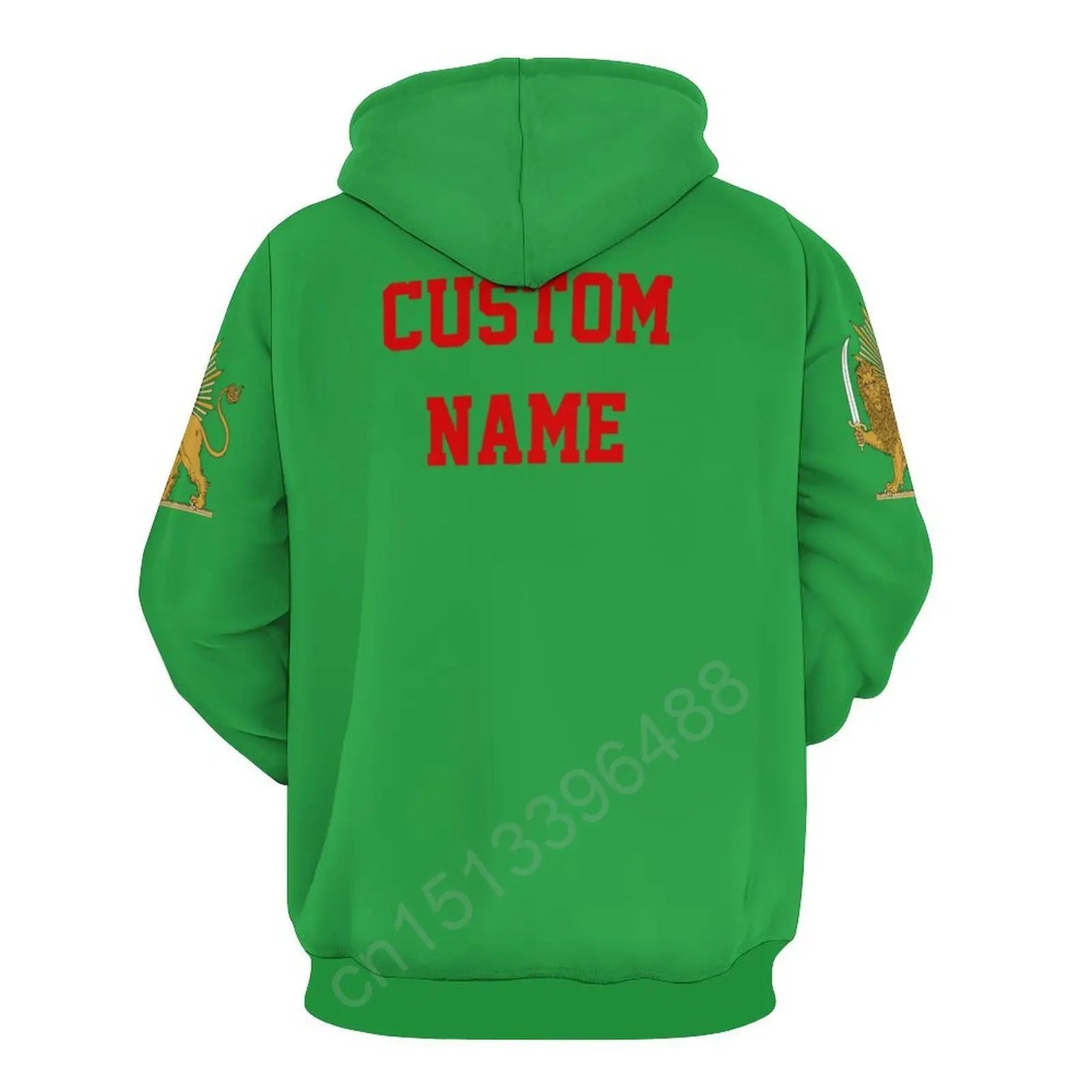 Iran Lion With Sun Flag 3D Hoodie Polyester Cool Men Women Harajuku Sweatshirt Unisex Casual Pullover Hoodies Custom Name