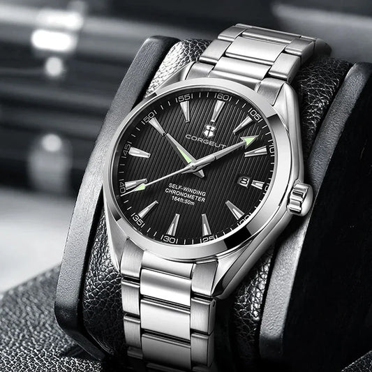 Corgeut 41mm Luxury NH35 Movt Man Sport Clock Automatic Relogio Masculino Mechanical Wristwatch Sapphire Steel Band Men's Watch