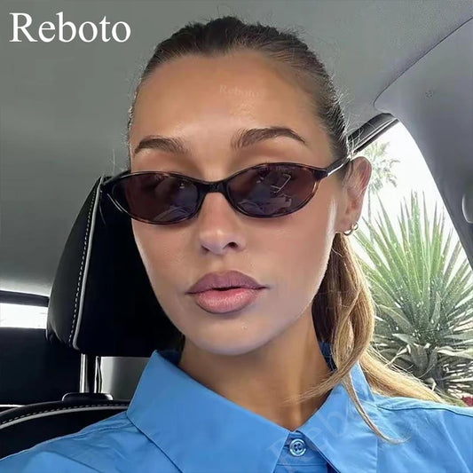 Cute Oval Small Frame Sunglasses Women New Retro Style Sexy brown Sun Glasses Ladies trendy Fashion Decorative Shades Eyeglass