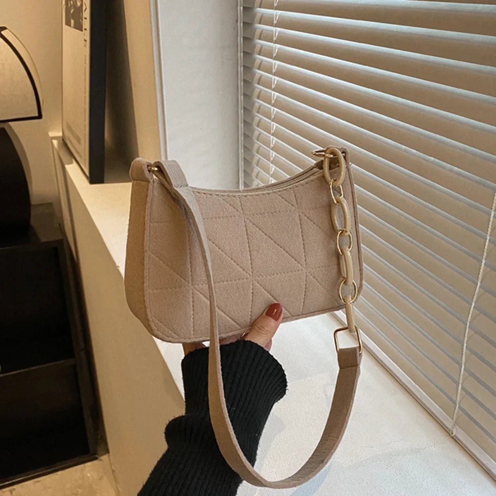 New Women Retro Underarm Bag Fashion Trend Simple Shoulder Bag Casual Crossbody Bag Autumn Winter Casual Light Weigh Purse