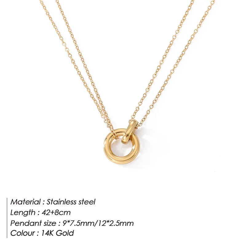 eManco Stainless Steel two-color pendant Necklaces For Women Chokers Trend Fashion Festival Party Gift Jewelry