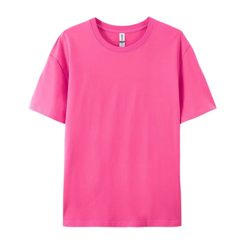 100% Cotton Solid Tshirts Men Woman Short Sleeve Fashion Brand Trend Casual Soft Clothing Tees Customized Products Summer Tops