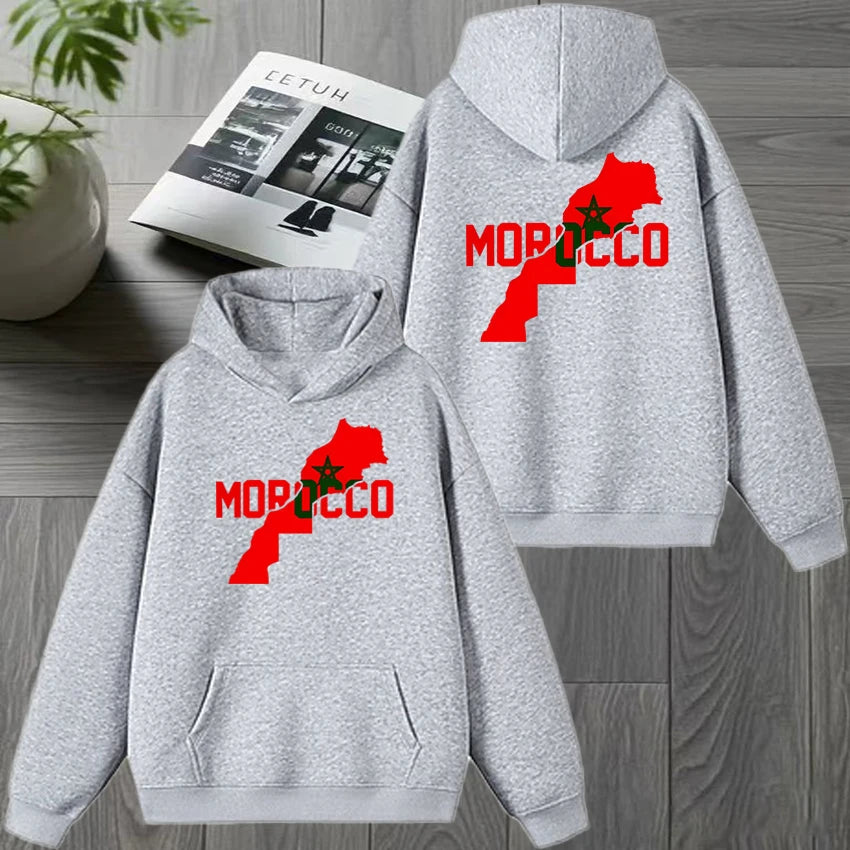Autumn Winter Morocco harajuku New in Double Sided print black Hoodie Men women Fleece Casual pullover Unisex fashion Sweatshirt