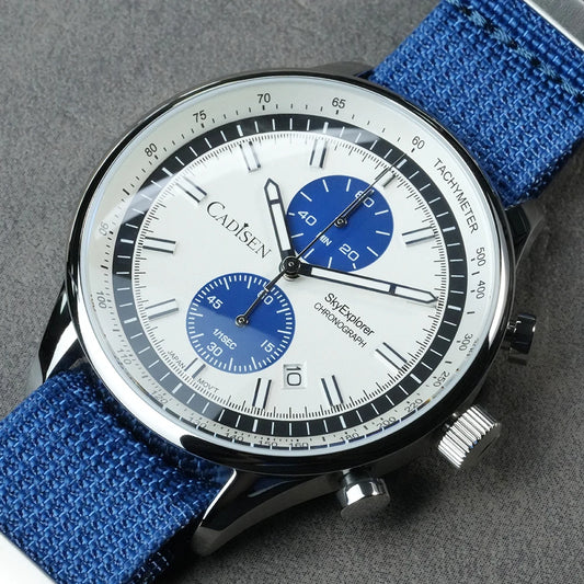 CADISEN New Mens Watches Luxury Quartz Watch For Man Chronograph Japan MIYOTA 0S11 Men Gift Luminous Waterproof Canvas Wristwatc