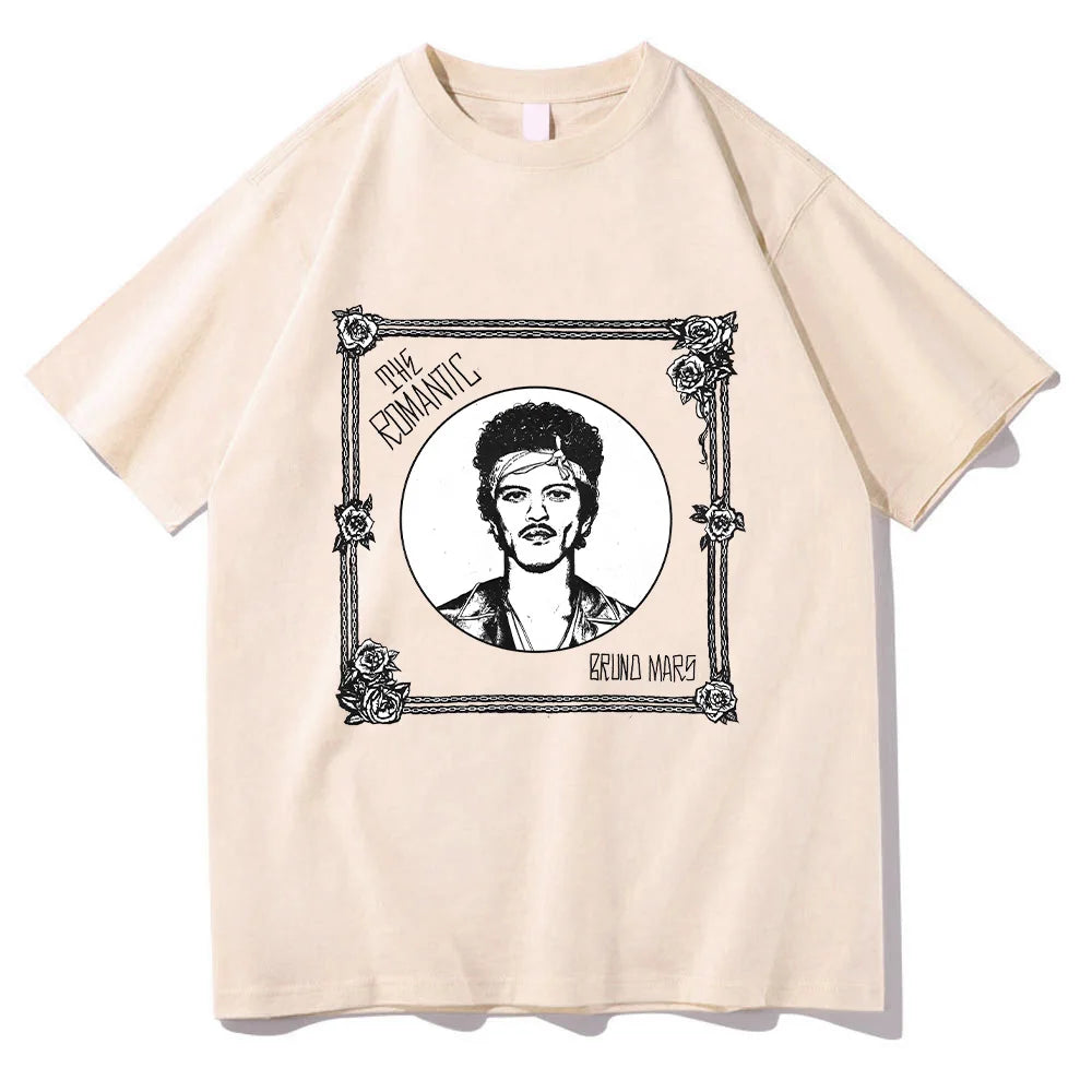 2026 New Bruno Mars "The Romantic" Tee Bruno Mars Album T-shirt Unisex Youth and Adult T-shirt Cotton High Quality Y2K T Shirts