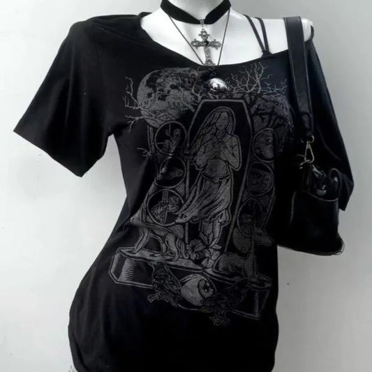 2026 Ropa Mujer Summer Tshirts for Women V-neck Short Sleeve Tunic Camisetas Pink Print Tees Crop Tops Casual Chic Y2k T-shirt