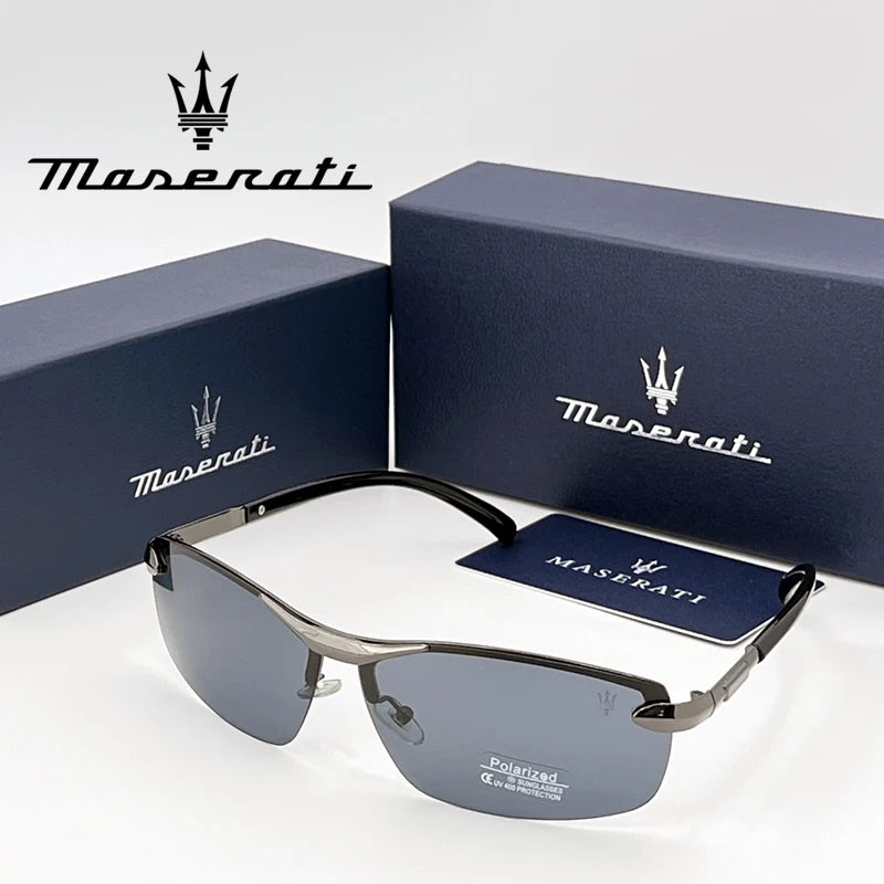 MASERATI UV400 Polarized Sunglasses Lightweight Frameless for Cycling Driving Outdoor Unisex Men Women Daily Sunglasses 20345