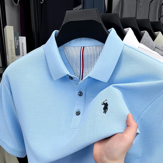 100% pure cotton high-end brand men's short sleeve polo shirt summer fashion original pony embroidery golf Paul casual T-shirt