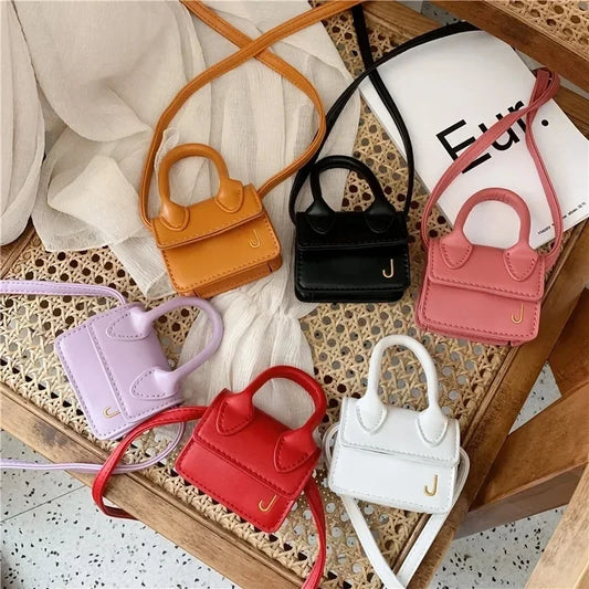 Kids Mini PU Leather Crossbody Bag Fashion Cute Little Girl Small Coin Pouch Purses Handbags Casual Toddler Purse Tote