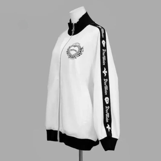 Gothic Subculture Hip-hop Sweatshirts Women Autumn Turtleneck Hoodie Coats Harajuku Loose Versatile Daily Jackets Zip Up Clothes