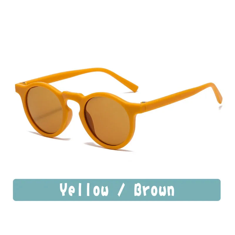 New Fashion Children Glasses Vintage Round Outdoor Sun Protection Sunglasses Baby Girls Acrylic UV400 Sunglasses Kids Eyeglasses