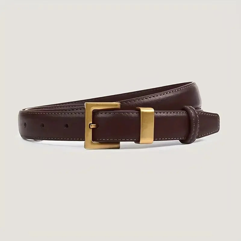 Fashion Women's High Quality Golden Buckle PU Leather Casual Belt Best Matching Dress Jeans Belts Women Accessory Designer Belt