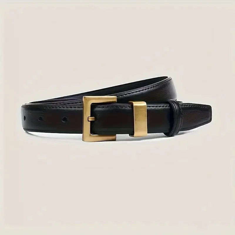 Fashion Women's High Quality Golden Buckle PU Leather Casual Belt Best Matching Dress Jeans Belts Women Accessory Designer Belt