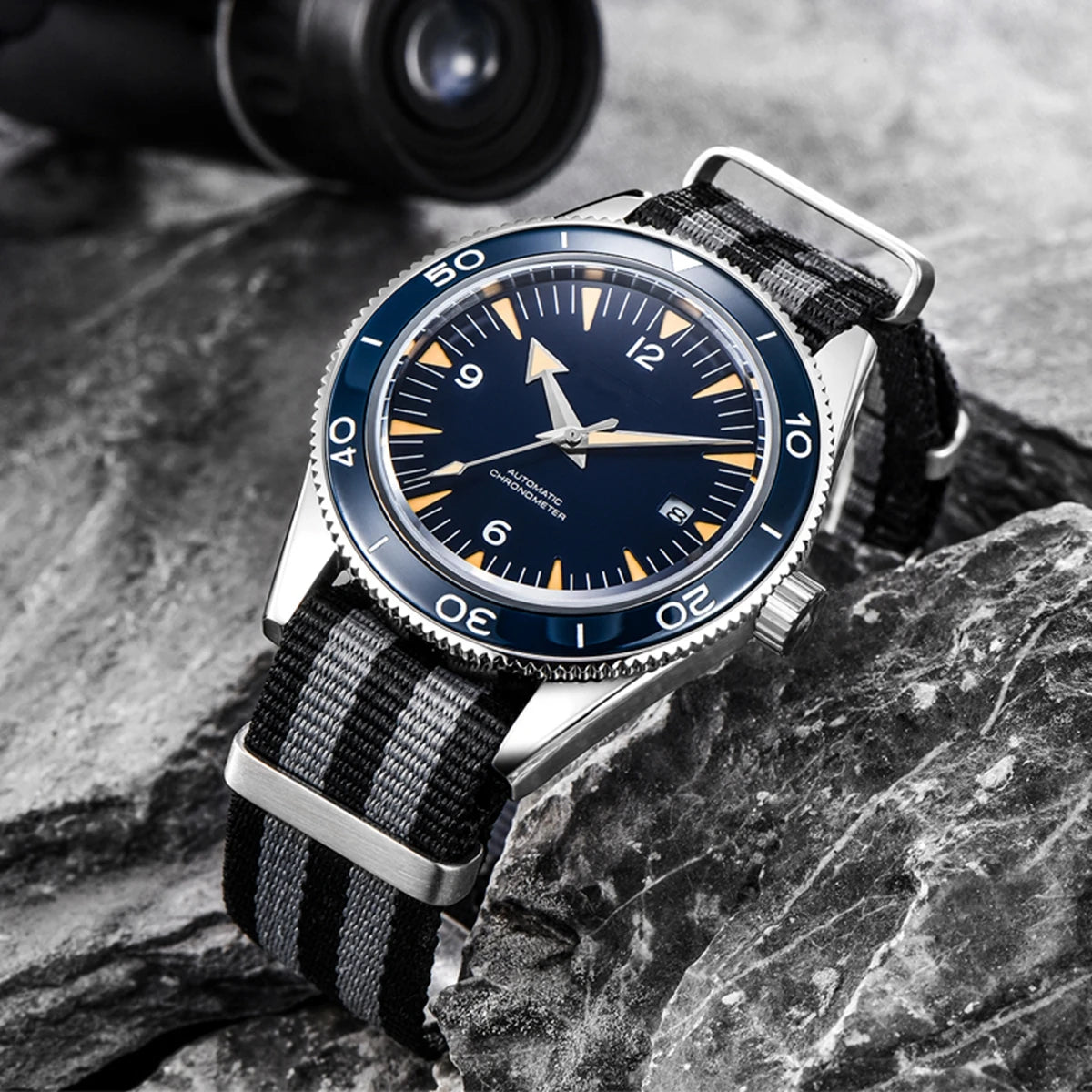 Custom Logo NH35 Movement Watch 10bars Mens 41mm Sapphire Ceramic Bezel Male Mechanical Clock Diver Sports Automatic Wristwatch