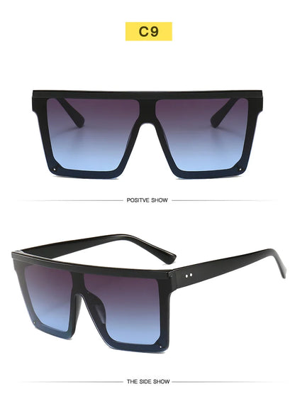 SHAUNA Flat Top Classic Square Sunglasses Woman Brand Designer Purple Mirror Coating Shades UV400