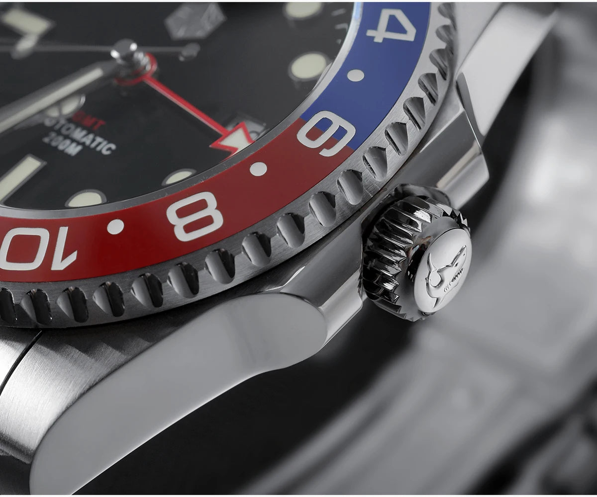 San Martin Luxury GMT Hangzhou 6460 Men Automatic Mechanical Watch Business Sports Waterproof 200m Sapphire Full Luminous SN0016