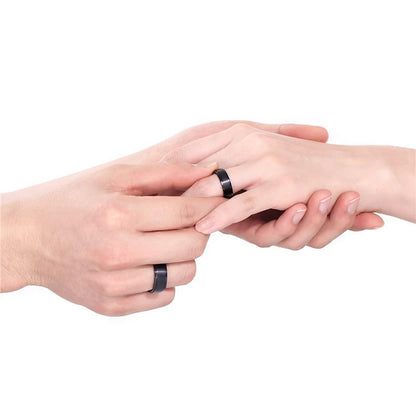 Tigrade 4/6/8/10mm Black Titanium Ring Man Brushed Wedding Band Women Engagement Rings Silver Color Bague Femme anneau bijoux