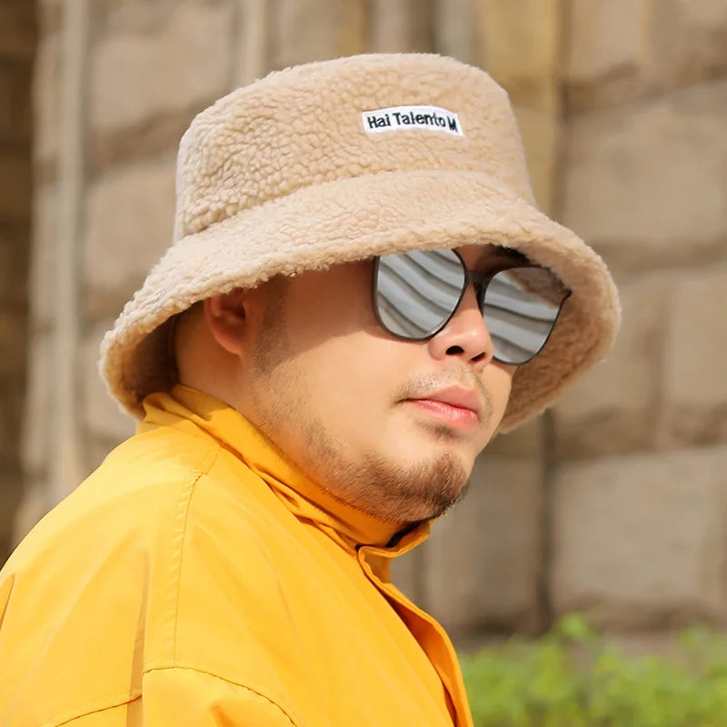 Dad Winter Plus Size Fisherman Hats Male Warm Fleece Snow Panama Hat Big Head Man Large Size Felt Bucket Hats 54-58CM 58-63CM