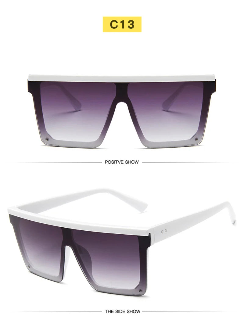 SHAUNA Flat Top Classic Square Sunglasses Woman Brand Designer Purple Mirror Coating Shades UV400