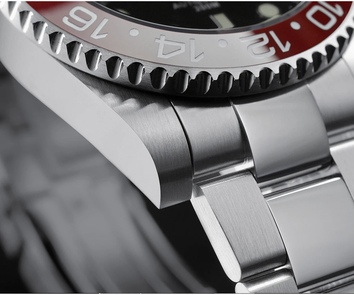 San Martin Luxury GMT Hangzhou 6460 Men Automatic Mechanical Watch Business Sports Waterproof 200m Sapphire Full Luminous SN0016