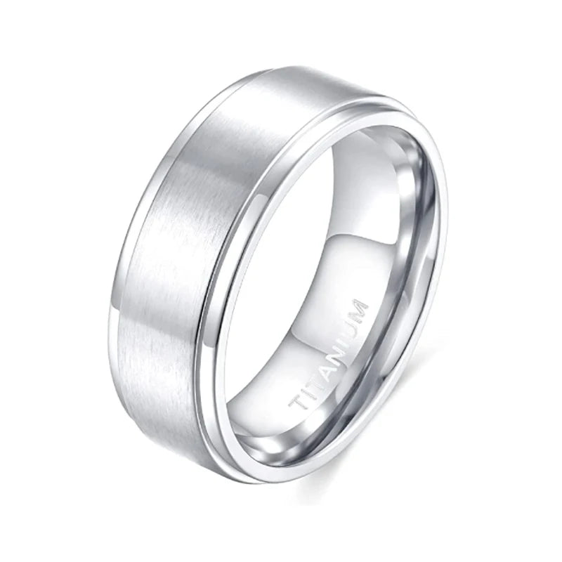 Tigrade 4/6/8/10mm Black Titanium Ring Man Brushed Wedding Band Women Engagement Rings Silver Color Bague Femme anneau bijoux