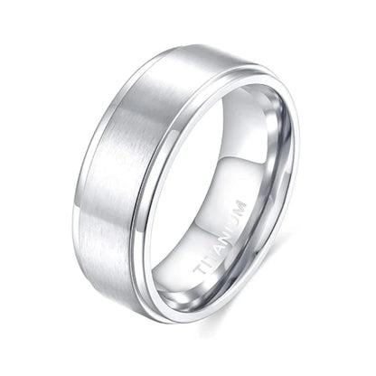 Tigrade 4/6/8/10mm Black Titanium Ring Man Brushed Wedding Band Women Engagement Rings Silver Color Bague Femme anneau bijoux