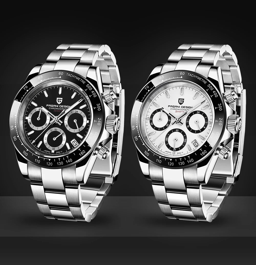 New PAGANI DESIGN PD1644 Luxury Men's Quartz Watch Automatic date Wristwatches Sport 100m Waterproof Chronograph Men Gift