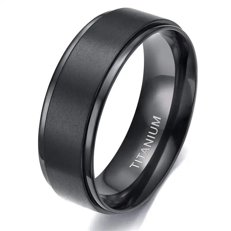 Tigrade 4/6/8/10mm Black Titanium Ring Man Brushed Wedding Band Women Engagement Rings Silver Color Bague Femme anneau bijoux