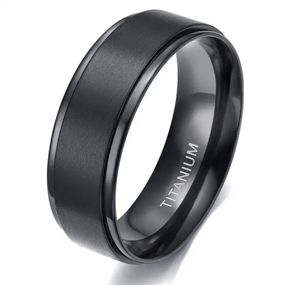 Tigrade 4/6/8/10mm Black Titanium Ring Man Brushed Wedding Band Women Engagement Rings Silver Color Bague Femme anneau bijoux