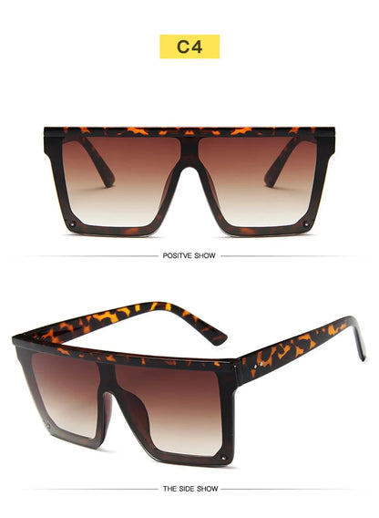 SHAUNA Flat Top Classic Square Sunglasses Woman Brand Designer Purple Mirror Coating Shades UV400
