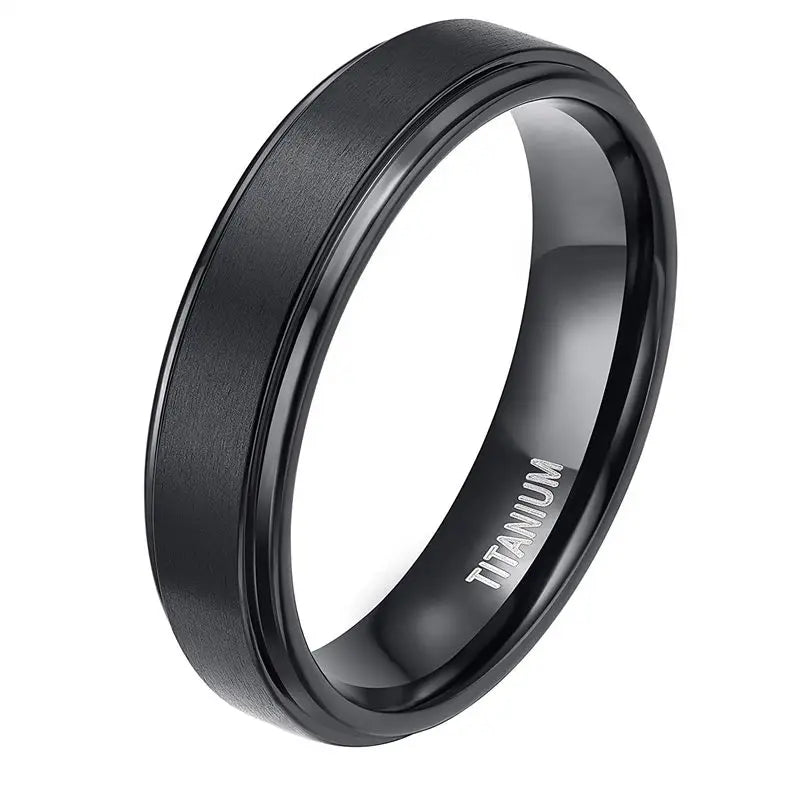Tigrade 4/6/8/10mm Black Titanium Ring Man Brushed Wedding Band Women Engagement Rings Silver Color Bague Femme anneau bijoux