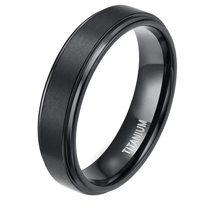 Tigrade 4/6/8/10mm Black Titanium Ring Man Brushed Wedding Band Women Engagement Rings Silver Color Bague Femme anneau bijoux