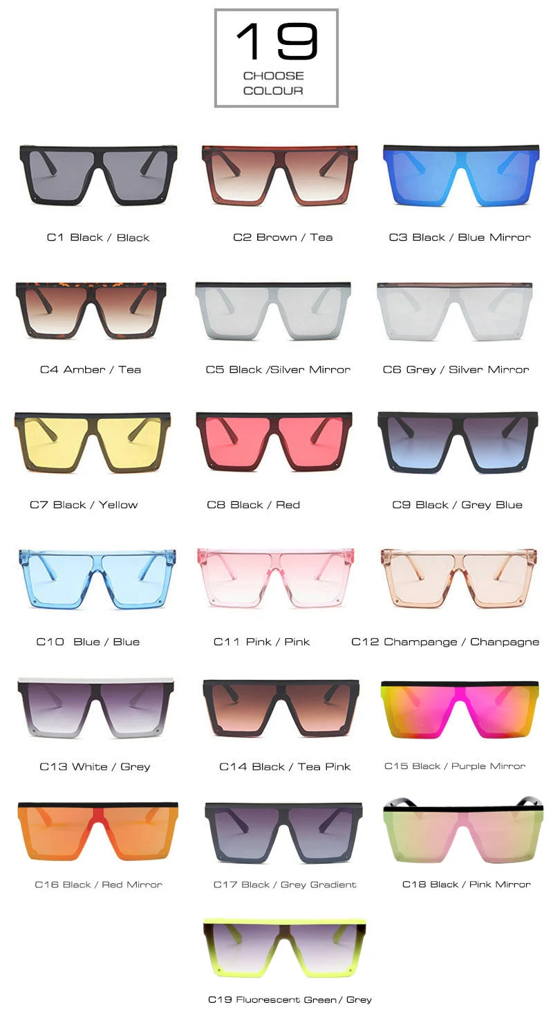 SHAUNA Flat Top Classic Square Sunglasses Woman Brand Designer Purple Mirror Coating Shades UV400