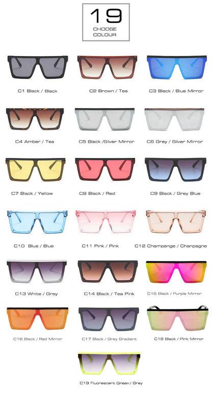 SHAUNA Flat Top Classic Square Sunglasses Woman Brand Designer Purple Mirror Coating Shades UV400