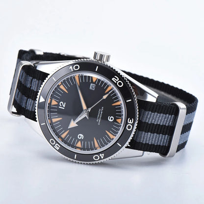 Custom Logo NH35 Movement Watch 10bars Mens 41mm Sapphire Ceramic Bezel Male Mechanical Clock Diver Sports Automatic Wristwatch