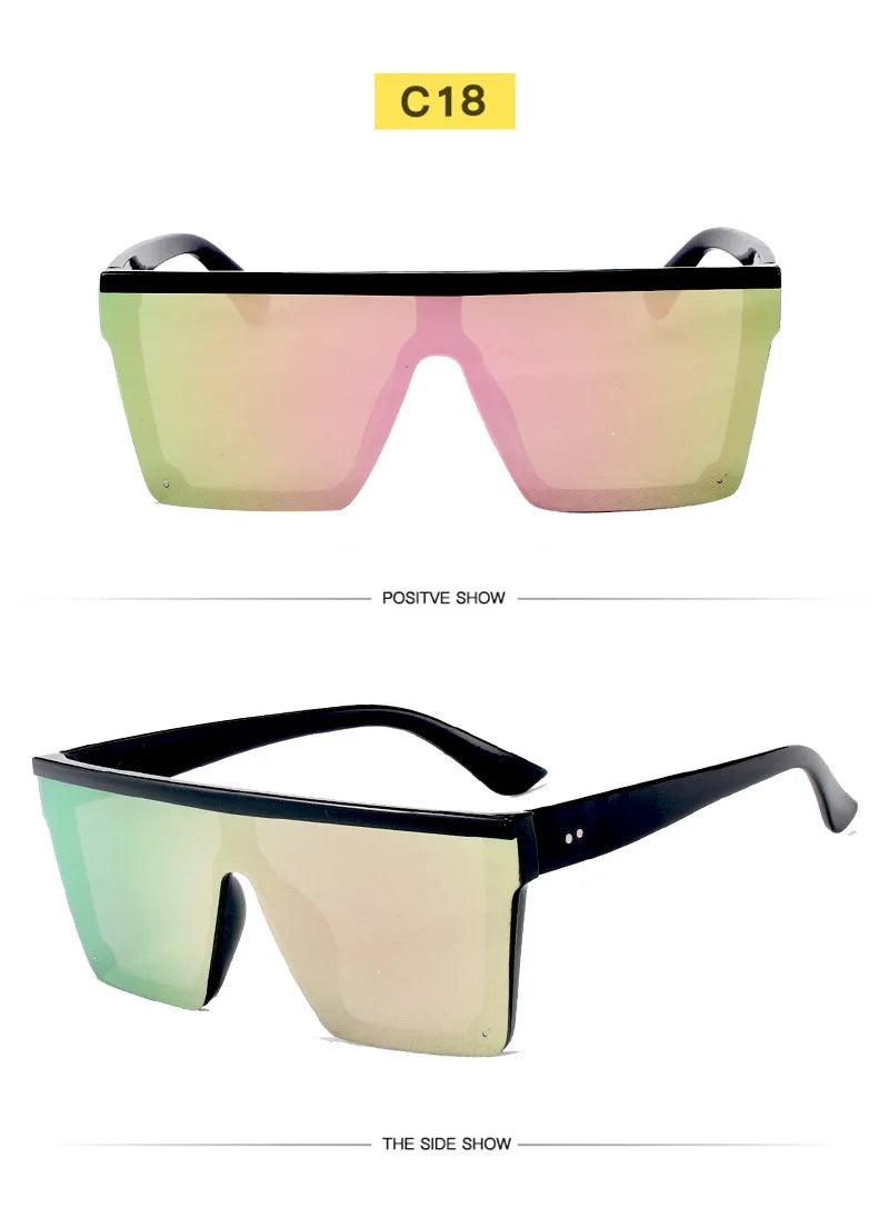 SHAUNA Flat Top Classic Square Sunglasses Woman Brand Designer Purple Mirror Coating Shades UV400
