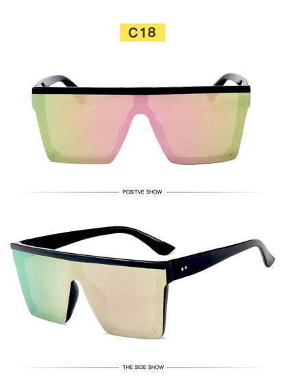 SHAUNA Flat Top Classic Square Sunglasses Woman Brand Designer Purple Mirror Coating Shades UV400
