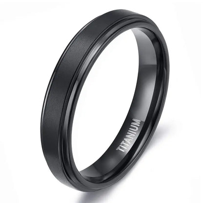 Tigrade 4/6/8/10mm Black Titanium Ring Man Brushed Wedding Band Women Engagement Rings Silver Color Bague Femme anneau bijoux