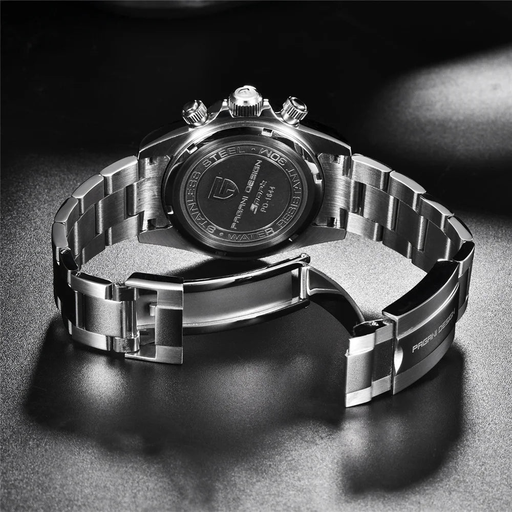 New PAGANI DESIGN PD1644 Luxury Men's Quartz Watch Automatic date Wristwatches Sport 100m Waterproof Chronograph Men Gift