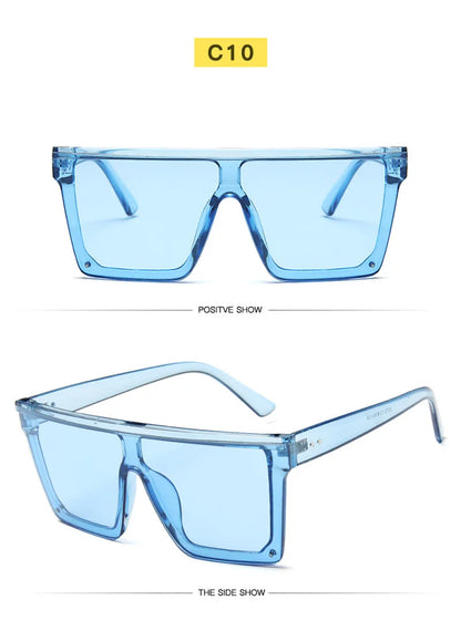 SHAUNA Flat Top Classic Square Sunglasses Woman Brand Designer Purple Mirror Coating Shades UV400