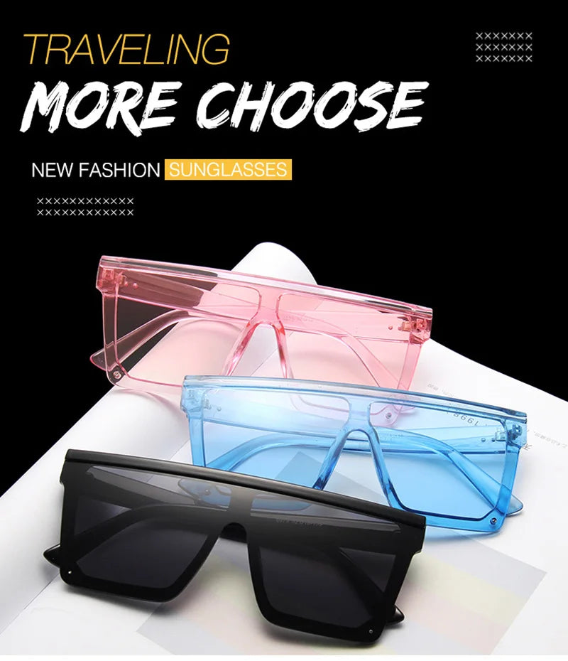 SHAUNA Flat Top Classic Square Sunglasses Woman Brand Designer Purple Mirror Coating Shades UV400