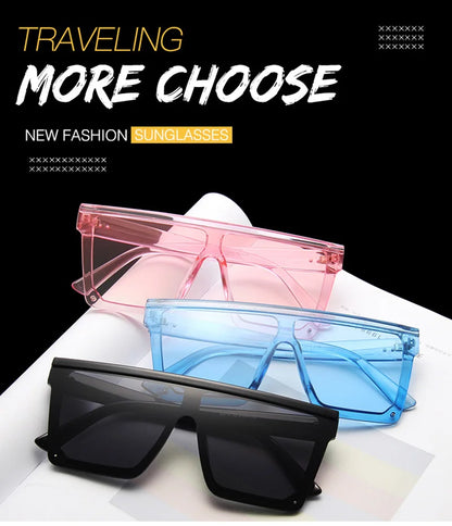 SHAUNA Flat Top Classic Square Sunglasses Woman Brand Designer Purple Mirror Coating Shades UV400