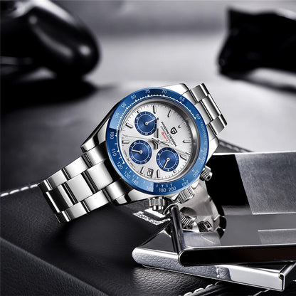 New PAGANI DESIGN PD1644 Luxury Men's Quartz Watch Automatic date Wristwatches Sport 100m Waterproof Chronograph Men Gift