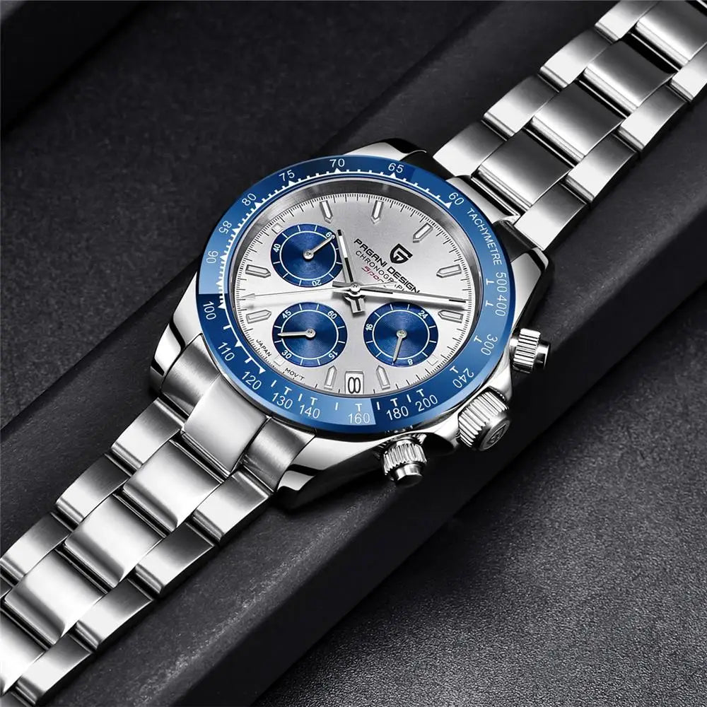 New PAGANI DESIGN PD1644 Luxury Men's Quartz Watch Automatic date Wristwatches Sport 100m Waterproof Chronograph Men Gift