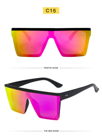 SHAUNA Flat Top Classic Square Sunglasses Woman Brand Designer Purple Mirror Coating Shades UV400