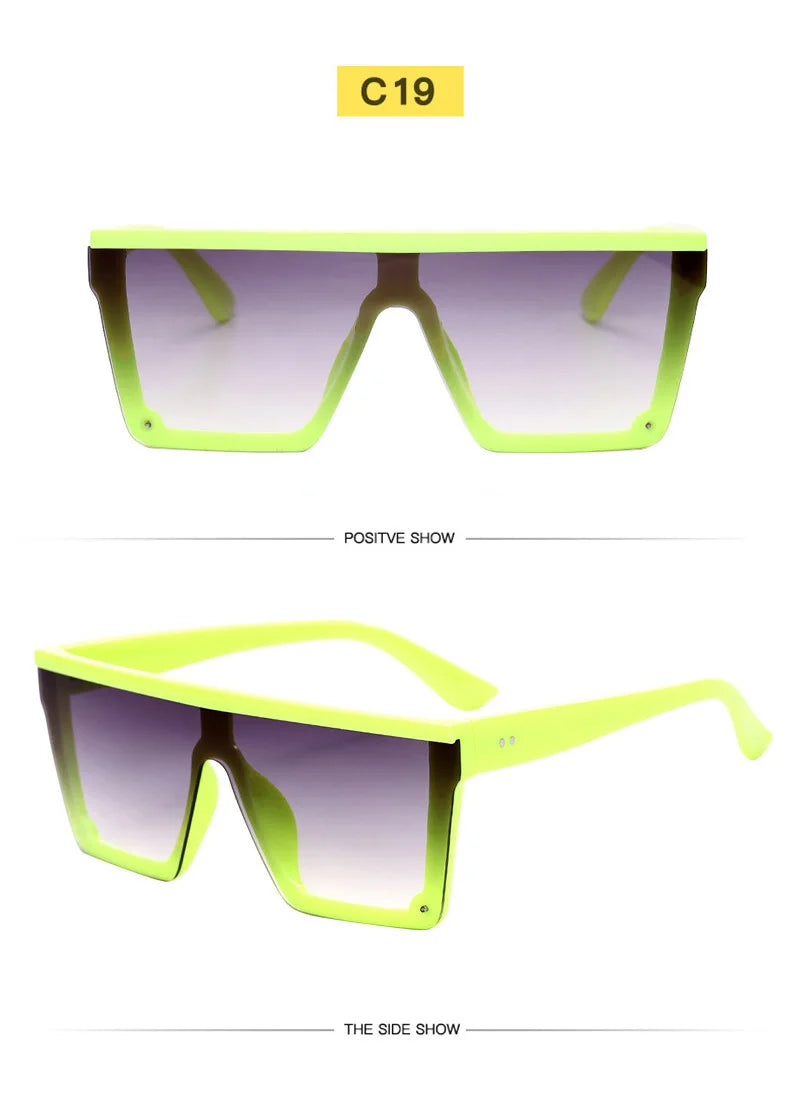 SHAUNA Flat Top Classic Square Sunglasses Woman Brand Designer Purple Mirror Coating Shades UV400