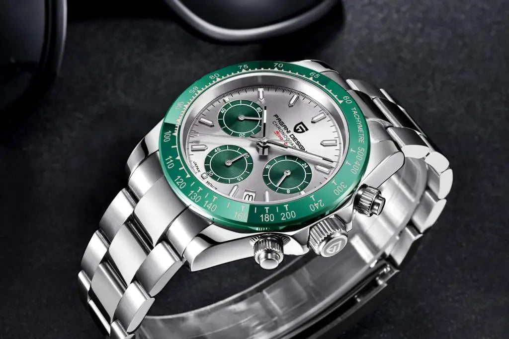New PAGANI DESIGN PD1644 Luxury Men's Quartz Watch Automatic date Wristwatches Sport 100m Waterproof Chronograph Men Gift